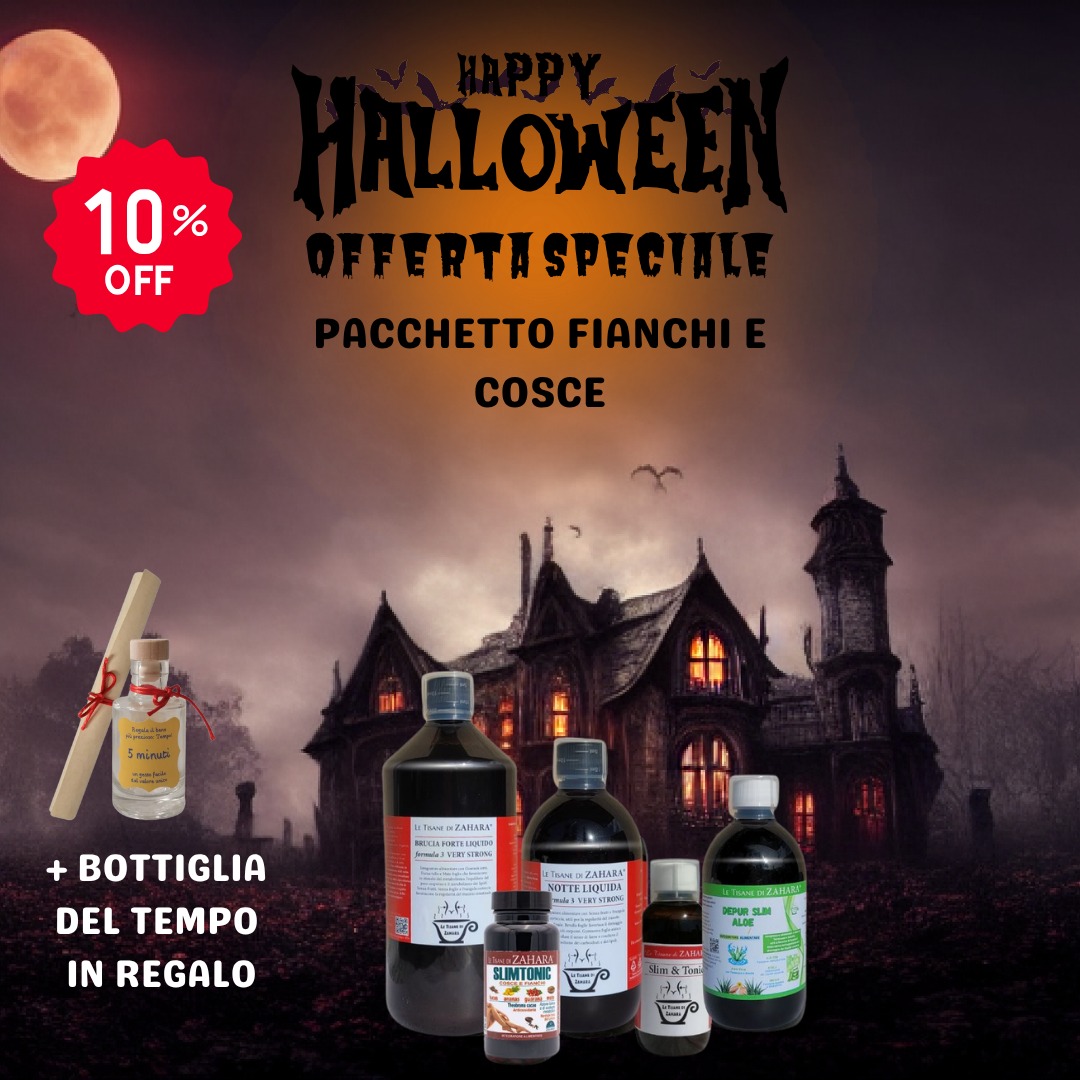 Offerta Halloween Pacchetto Fianchi e Cosce Formula 3 Very Strong con Bottiglia del tempo in regalo