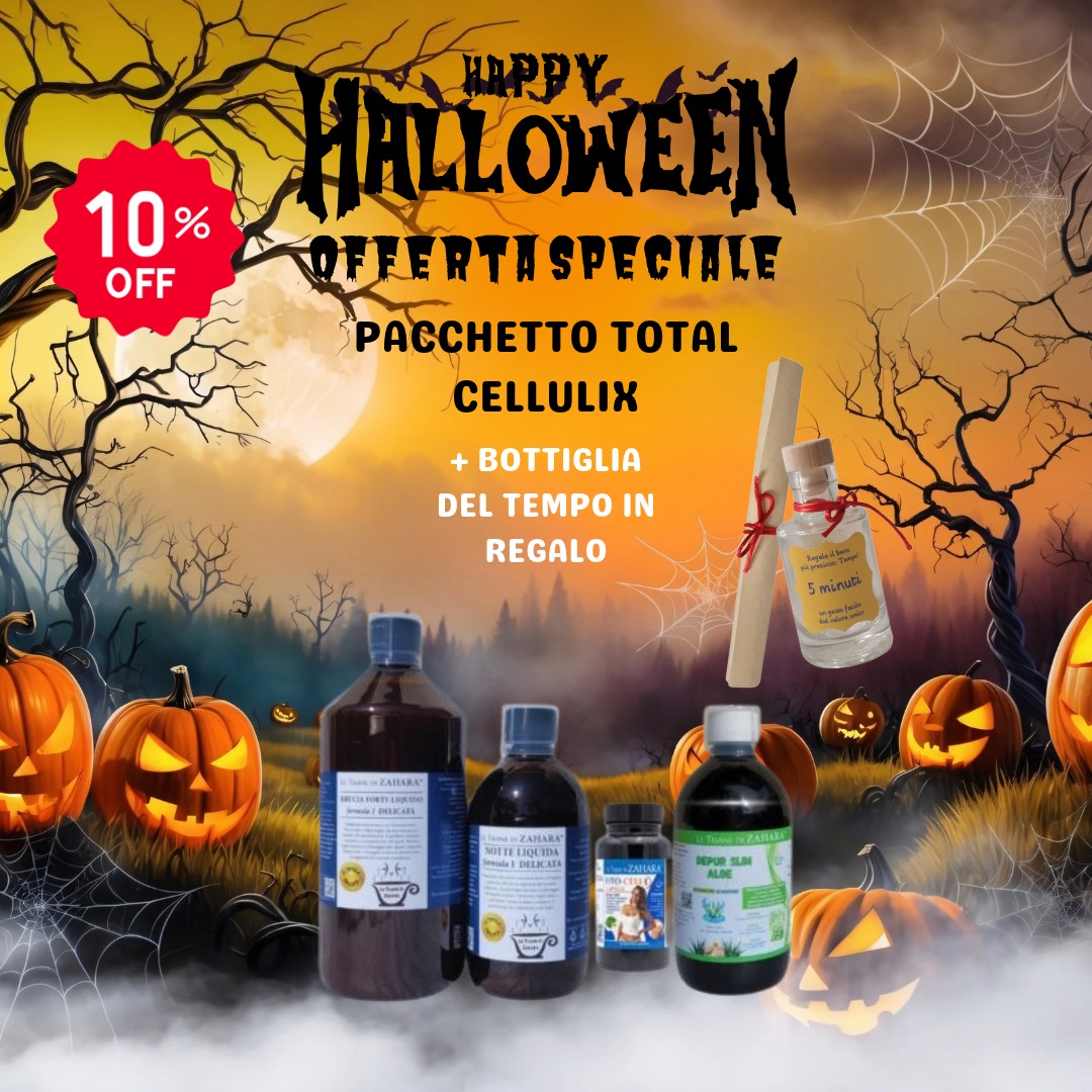 Offerta Halloween Pacchetto Total Cellulix Formula 1 Delicata con Bottiglia del tempo in regalo