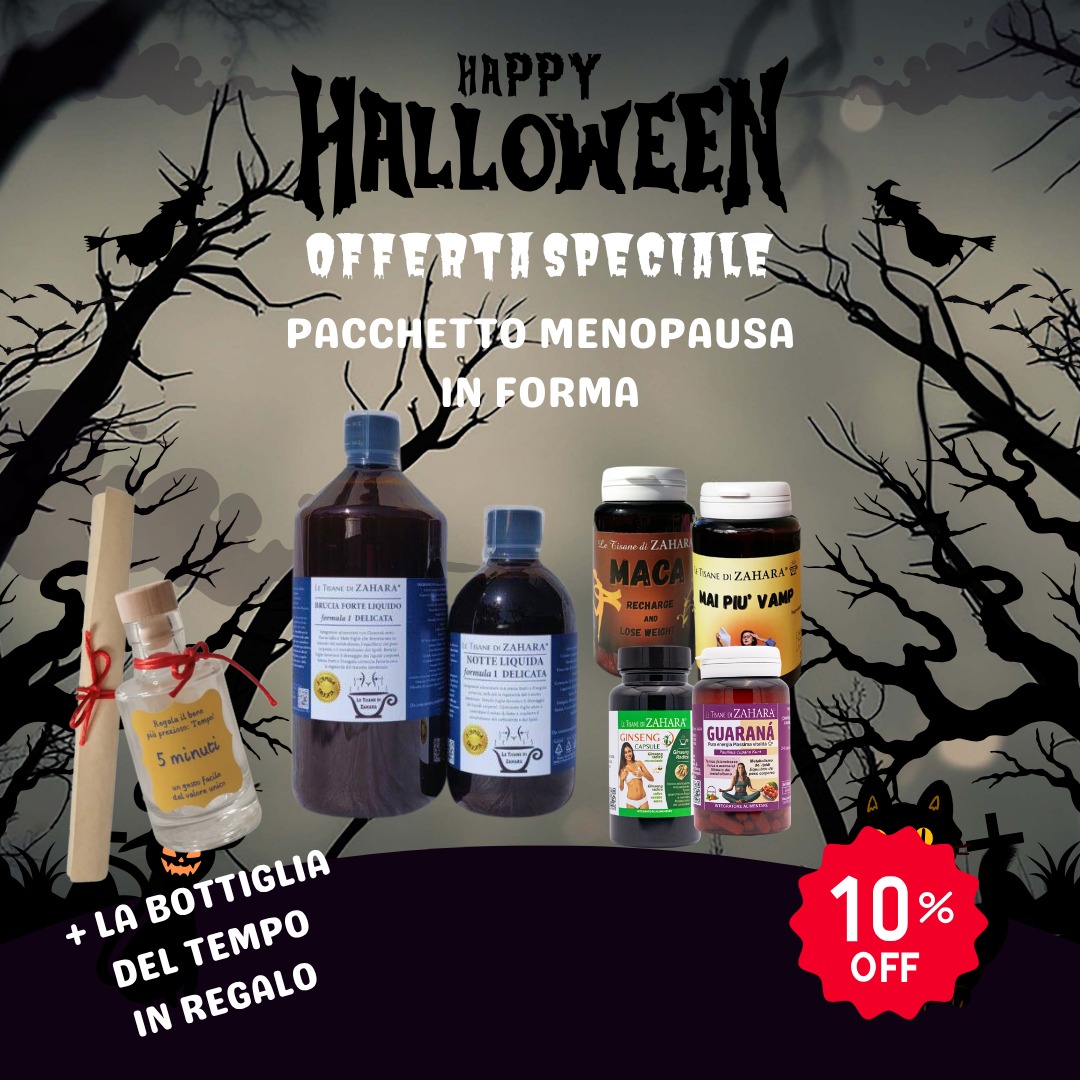 Offerta Halloween Pacchetto Menopausa in Forma Formula 1 Delicata con Bottiglia del tempo in regalo