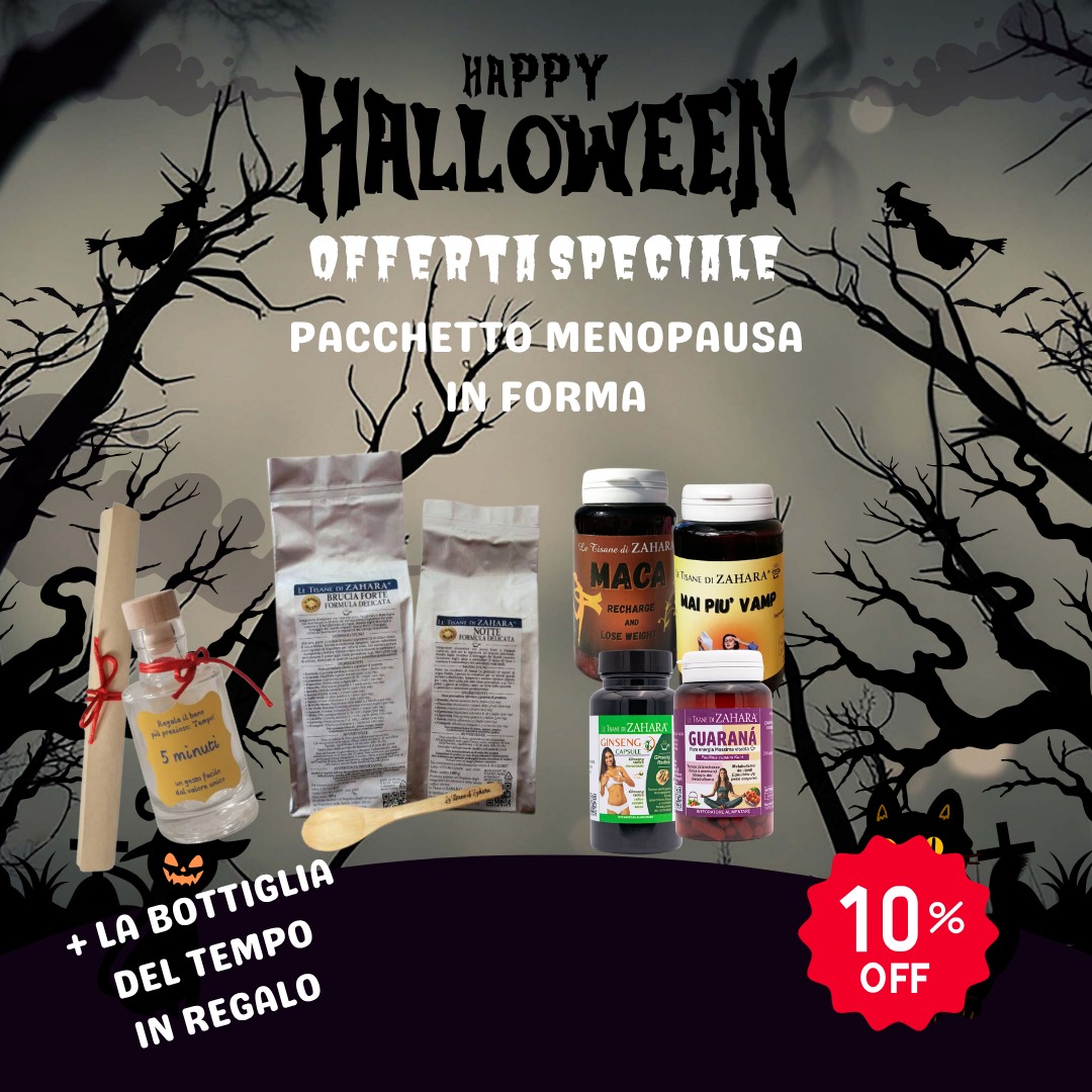 Offerta Halloween Pacchetto Menopausa in Forma Formula Erbe Delicata con Bottiglia del tempo in regalo