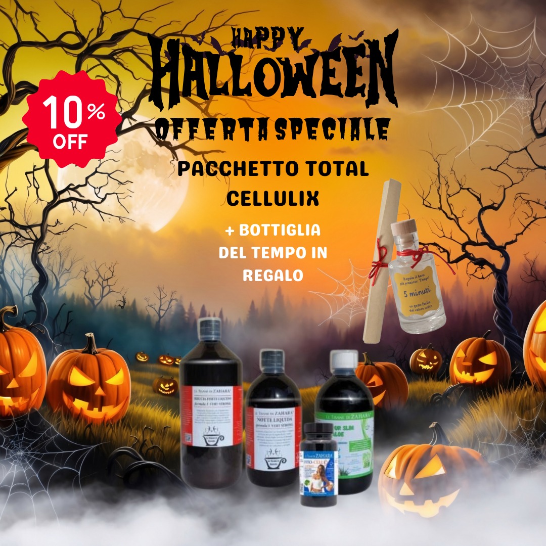 Offerta Halloween Pacchetto Total Cellulix Formula 3 Very Strong con Bottiglia del tempo in regalo